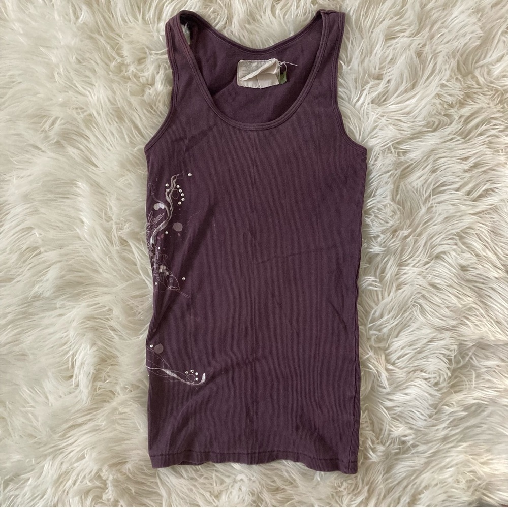 107- Old Navy Vintage Ribbed Graphic Tank Top